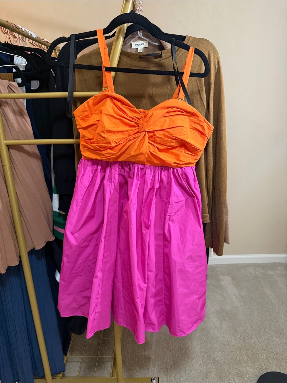 kate spade Orange & Pink Colorblock Strap Dress